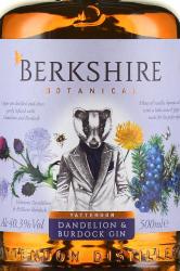 Berkshire Botanical Dandelion & Burdock Gin 0.5 л этикетка
