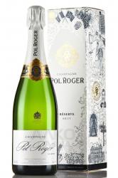 Pol Roger Brut Reserve gift box Festive - шампанское Поль Роже Брют Резерв 0.75 л в п/у Фестив