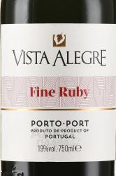 портвейн Vista Alegre Fine Ruby 0.75 л этикетка