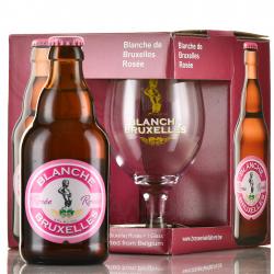 Blanche de Bruxelles Rosee - пиво Бланш де Брюссель Роси 0.33 л в п/у набор с бокалом