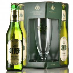 пиво Jever Pilsener 0.33 л набор с бокалом в подарочной коробке