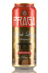 Praga Dark Lager - пиво Прага Дарк Лагер 0.5 л темное фильтрованное ж/б