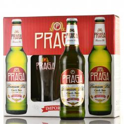 пиво Praga Premium Pils 0.5 л набор с бокалом в подарочной коробке