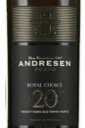 портвейн Porto Andresen Royal Choice Tawny 20 Years 0.75 л этикетка