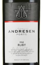 портвейн Porto Andresen Fine Ruby 0.75 л этикетка