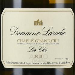 Domaine Laroche Chablis Grand Cru Les Clos - вино Шабли Гран Крю Ле Кло Домен Ларош 0.75 л белое сухое