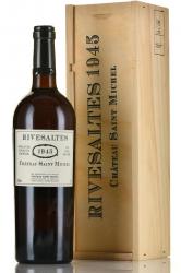 вино ликерное Шато Сен Мишель Ривзальт 1945 год 0.75 л красное сладкое в деревянной коробке