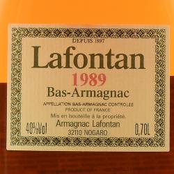Lafontan Millesime 1989 - арманьяк Лафонтан Миллезим 1989 года 0.7 л