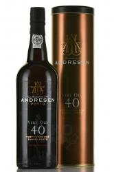 Porto Andresen Very Old 40 Tawny in Tube - портвейн Андресен Вери Олд 40 лет Тони 0.75 л в тубе