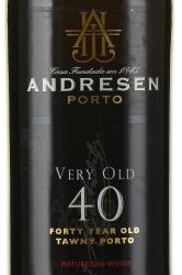 Porto Andresen Very Old 40 Tawny in Tube - портвейн Андресен Вери Олд 40 лет Тони 0.75 л в тубе