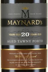 Maynards Tawny Porto 20 years - портвейн Майнардс Тони Порто 20 лет 0.75 л