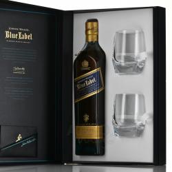 Johnnie Walker Blue Label - виски Джонни Уокер Блю Лейбл 0.7 л в п/у + 2 стакана