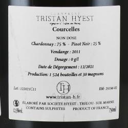 Champagne Tristan Hyest Courcelles Nature - шампанское Шампань Тристан Йест Курсель Натюр 0.75 л белое экстра брют
