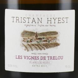 Champagne Tristan Hyest Les Vignes de Trelou - шампанское Шампань Тристан Йест Ле Винь де Трелу 0.75 л белое экстра брют