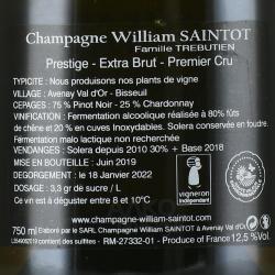 Champagne William Saintot Prestige Premier Cru - шампанское Шампань Уильям Санто Престиж Премьер Крю 0.75 л белое экстра брют