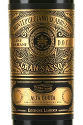 вино Gran Sasso Montepulciano d’Abruzzo Colline Teramane Alta Quota 0.75 л этикетка
