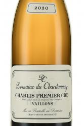 Domaine du Chardonnay Chablis 1-er Cru Vaillons - вино Домэн дю Шардоне Шабли Премье Крю Вайон 0.75 л белое сухое