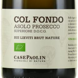 Case Paolin Col Fondo Asolo Prosecco Superiore Sui Lieviti Nature - вино игристое Казе Паолин Коль Фондо Азоло Просекко Суперьоре Суи Льевити Натюр 0.75 л белое экстра брют