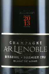 Champagne AR Lenoble Bisseuil Premier Cru Blanc de Noirs Millesime - шампанское Блан де Нуар Бисей Премье Крю Миллезим АР Ленобль 0.75 л белое экстра брют в п/у
