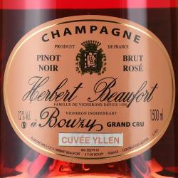 шампанское Herbert Beaufort Cuvee Yllen Brut Rose Bouzy Grand Cru 1.5 л этикетка