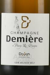 Demiere Divin Meunier Brut - шампанское Демьер Дивен Менье 0.75 л белое брют