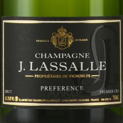 J. Lassalle Preference Brut Premier Cru Chigny-Les-Roses - шампанское Ж. Лассаль Преферанс Брют Премье Крю Шини-Ле-Роз 0.75 л