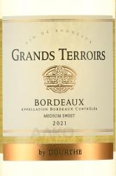 Dourthe Grands Terroirs Bordeaux - вино Дурт Гран Терруар Бордо 0.75 л белое полусладкое