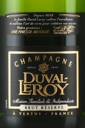 шампанское Champagne Duval Leroy Brut Reserve 0.75 л этикетка