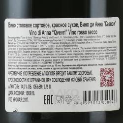 Vino di Anna Qvevri - Вино ди Анна Квеври 0.75 л красное сухое