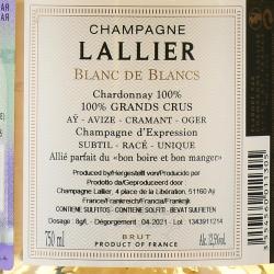 Lallier Blanc de Blancs Grand Cru - шампанское Лалье Блан де Блан Гран Крю 0.75 л белое брют в п/у