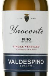 Sherry Valdespino Fino Inocente - херес Вальдеспино Вальдеспино Фино Иносенте 0.75 л