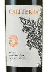 вино Caliterra Merlot Reserva 0.75 л красное сухое этикетка