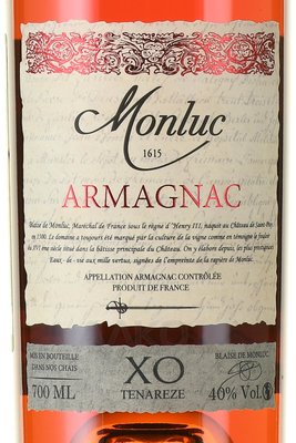 Monluc Armagnac XO - арманьяк Монлюк XO 0.7 л
