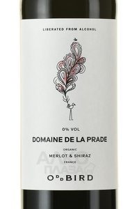 вино безалкогольное Домен де ля Прад Мерло-Шираз 0.75 л красное сухое этикетка