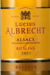 вино Lucien Albrecht Riesling Reserve Alsace AOC 0.75 л этикетка