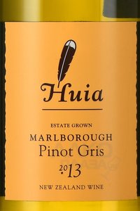 вино Huia Pinot Gris Marlborough 0.75 л этикетка