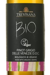 вино Trevisana Pinot Grigio delle Venezie DOC Bio Vegan 0.75 л этикетка