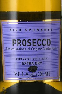Villa Degli Olmi Prosecco Spumante Extra Dry - вино игристое Вилла дельи Олми Просекко Спуманте Экстра Драй 0.2 л белое сухое