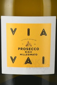 Prosecco Millesimato Via Vai - вино игристое Просекко Миллезимато Виа Вай 0.75 л белое брют