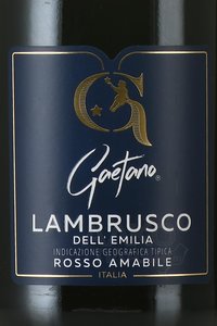 Gaetano Lambrusco dell’Emilia - вино игристое Гаэтано Ламбруско дель’Эмилия 0.75 л красное полусладкое