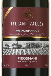 вино Teliani Valley Pirosmani 0.75 л красное полусладкое этикетка