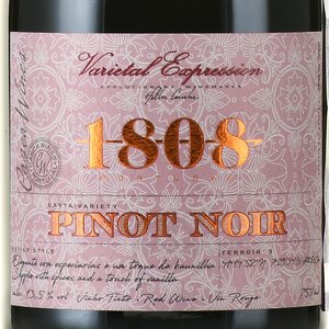вино 1808 Пино Нуар ИГ 0.75 л красное сухое этикетка