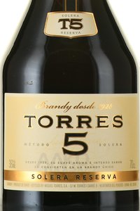 бренди Torres 5 years 0.7 л этикетка