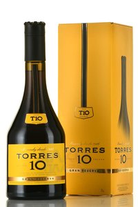 бренди Torres 10 years 0.7 л в подарочной коробке