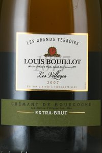 Cremant de Bourgogne Les Grands Terroirs Les Villages - вино игристое Креман де Бургонь Ле Гран Терруар Ле Вилляж 0.75 л белое экстра брют