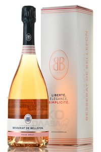 Besserat de Bellefon Brut Rose - вино игристое Бессера де Бельфон Розе Брют 0.75 л брют розовое в п/у