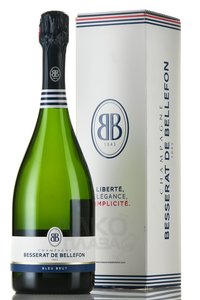 Besserat de Bellefon Bleu Brut - вино игристое Бессера де Бельфон Блю Брют 0.75 л белое брют в п/у