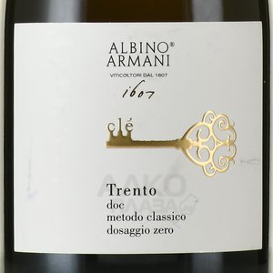 Albino Armani Cle Trento Metodo Classico Zero Dosage - вино игристое Альбино Армани Кле Тренто Методо Классико Зеро Дозаж 0.75 л белое брют