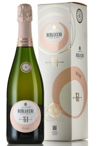 Berlucchi 61 Franciacorta Rose - вино игристое Берлукки 61 Франчакорта Розе 0.75 л розовое брют в п/у