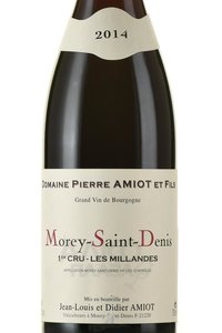 Domaine Pierre Amiot et Fils Morey-Saint-Denis 1er Cru Les Millandes - вино Домэн Пьер Амьё э Фис Франция Море-Сан-Дени Премье Крю АОС Ле Миллянд 0.75 л красное сухое